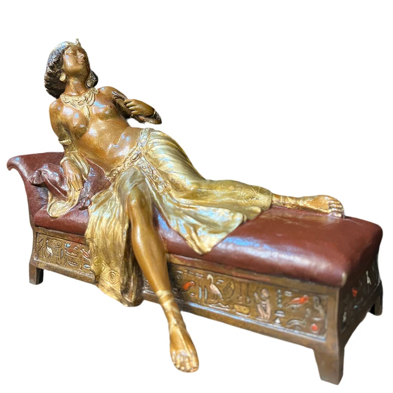 Bronze sculpture of Cleopatra by Franz Bergmann, signed (Nam Greb)