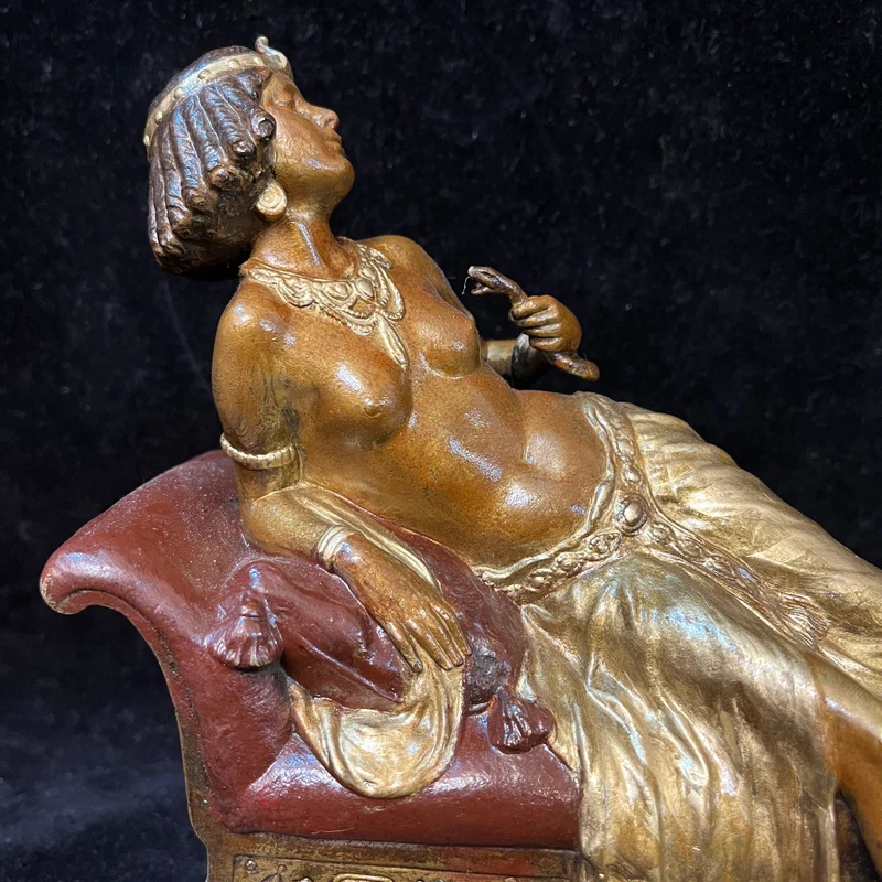 Bronze sculpture of Cleopatra by Franz Bergmann, signed (Nam Greb)
