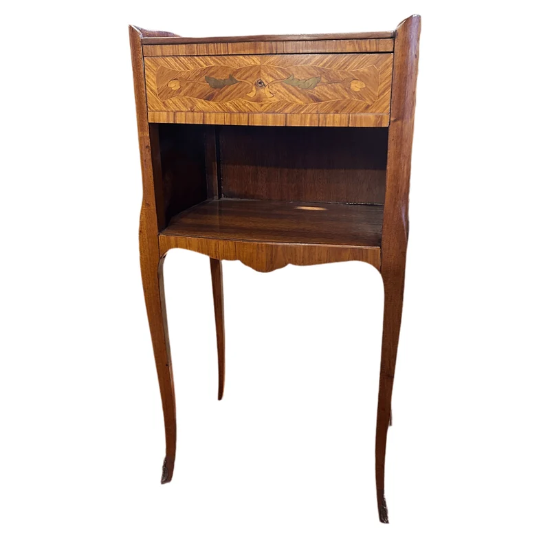 Louis XV marquetry nightstand with faux drawer