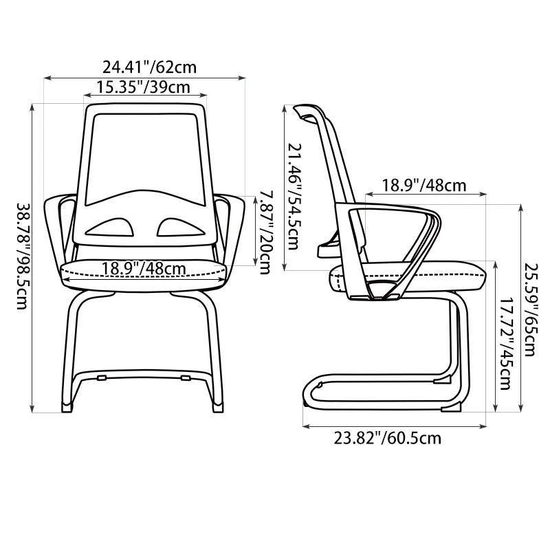 Modern Ergonomic Gray Mesh Office Guest Chair - Durable Steel Cantilever Base Breathable Seat Desk Chair For Home Office