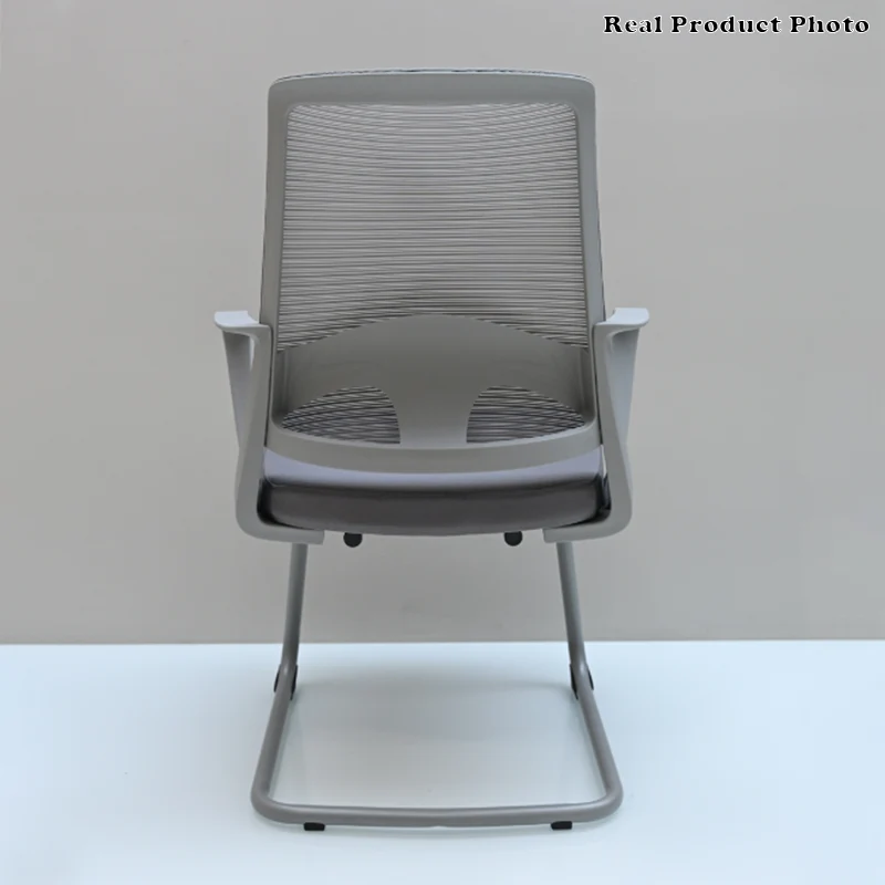 Modern Ergonomic Gray Mesh Office Guest Chair - Durable Steel Cantilever Base Breathable Seat Desk Chair For Home Office
