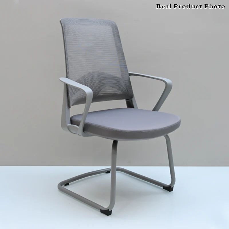 Modern Ergonomic Gray Mesh Office Guest Chair - Durable Steel Cantilever Base Breathable Seat Desk Chair For Home Office