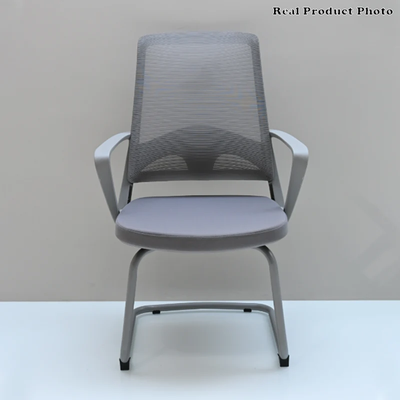 Modern Ergonomic Gray Mesh Office Guest Chair - Durable Steel Cantilever Base Breathable Seat Desk Chair For Home Office