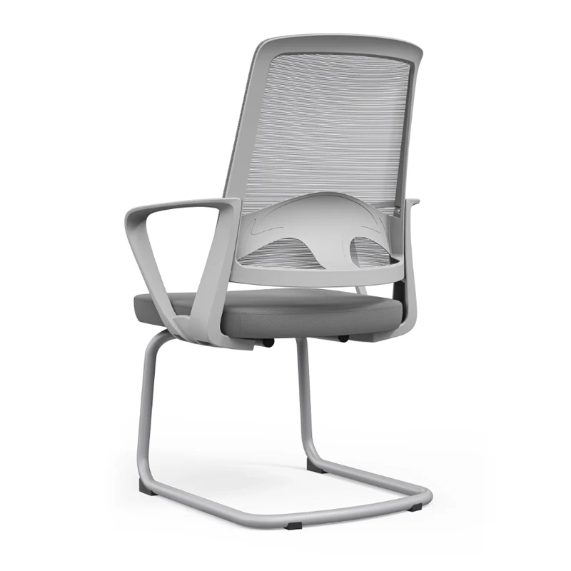 Modern Ergonomic Gray Mesh Office Guest Chair - Durable Steel Cantilever Base Breathable Seat Desk Chair For Home Office