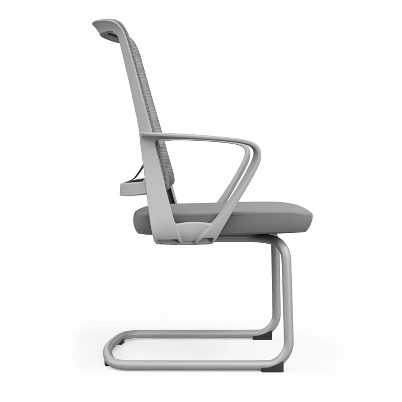 Modern Ergonomic Gray Mesh Office Guest Chair - Durable Steel Cantilever Base Breathable Seat Desk Chair For Home Office