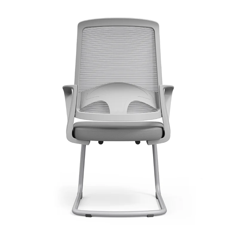 Modern Ergonomic Gray Mesh Office Guest Chair - Durable Steel Cantilever Base Breathable Seat Desk Chair For Home Office