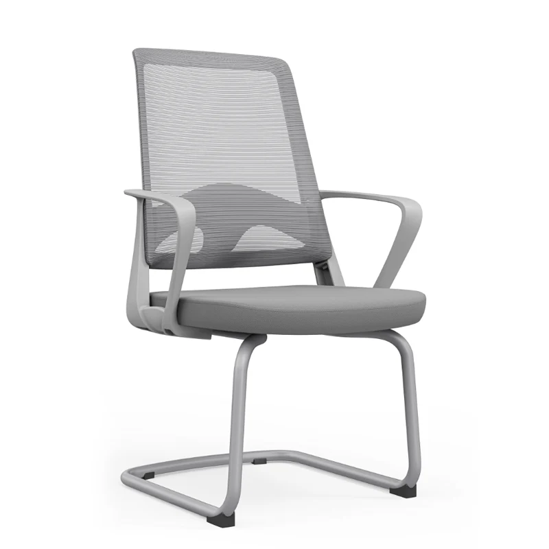 Modern Ergonomic Gray Mesh Office Guest Chair - Durable Steel Cantilever Base Breathable Seat Desk Chair For Home Office
