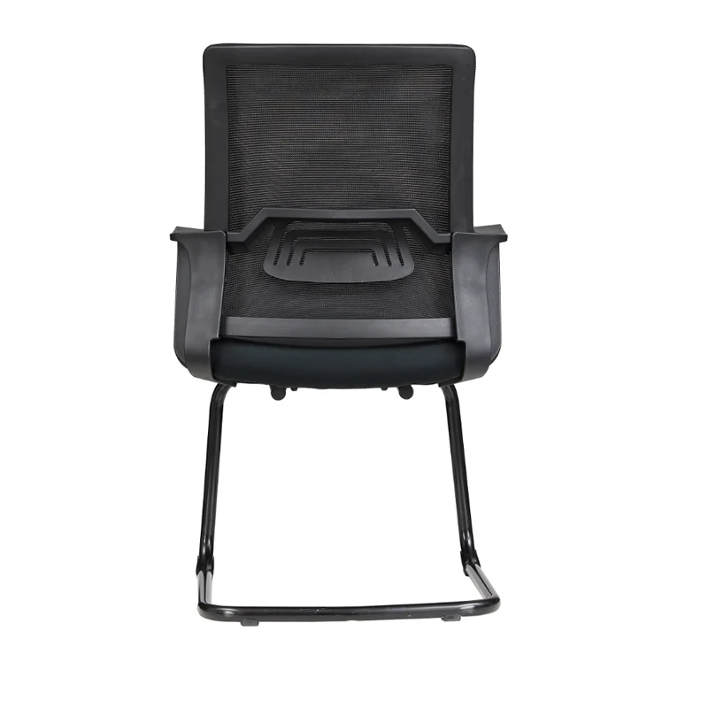 Modern Stylish Black Mesh Office Chair With Integrated Armrest - PP Lumbar Support & Steel Cantilever Desk Chair For Home Office