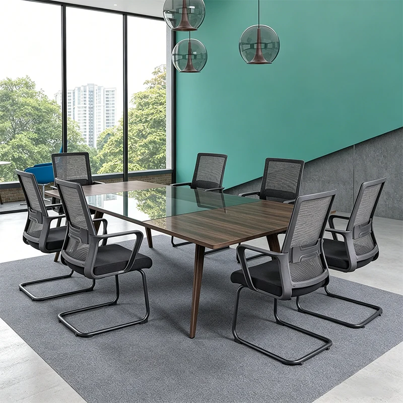 Modern Breathable Executive Office Chair With Ergonomic Mesh Support - Durable Steel Cantilever Frame Desk Chair For Home Office