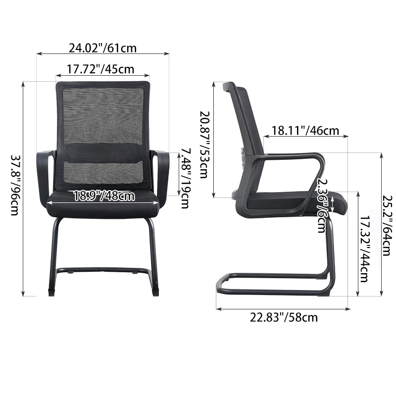 Modern Breathable Executive Office Chair With Ergonomic Mesh Support - Durable Steel Cantilever Frame Desk Chair For Home Office