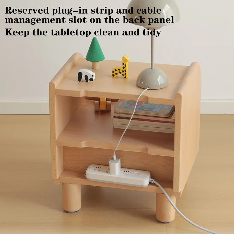 Premium Minimalist Kids Bedside Cabinet - Sturdy Beech Wood & Heavy-Duty Drawer Slides Nightstand 1-Drawer For Bedroom