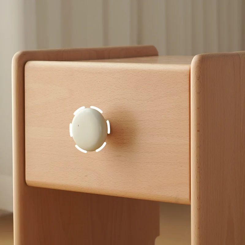 Eco-Friendly Kids Bedside Table - Traditional Japanese Beech Wood Multi-Layer Storage Nightstand 1-Drawer For Bedroom