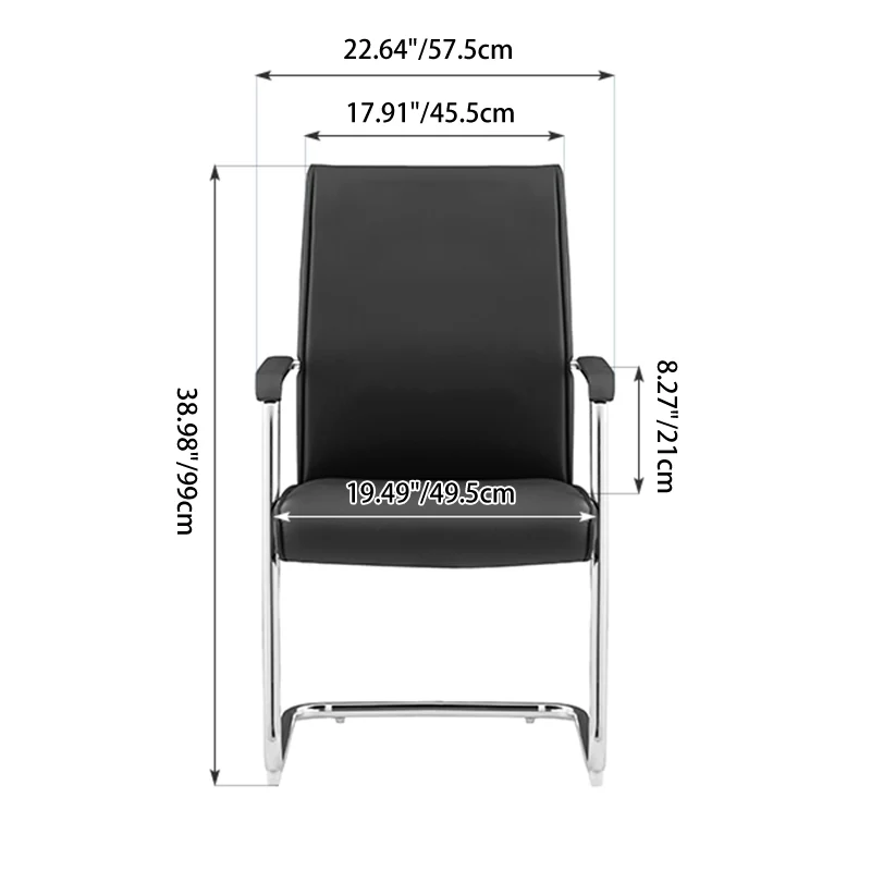 Modern Cantilever Desk Chair With Heavy-Duty Steel Frame & High-Density Foam - Black Executive Office Chair For Home Office