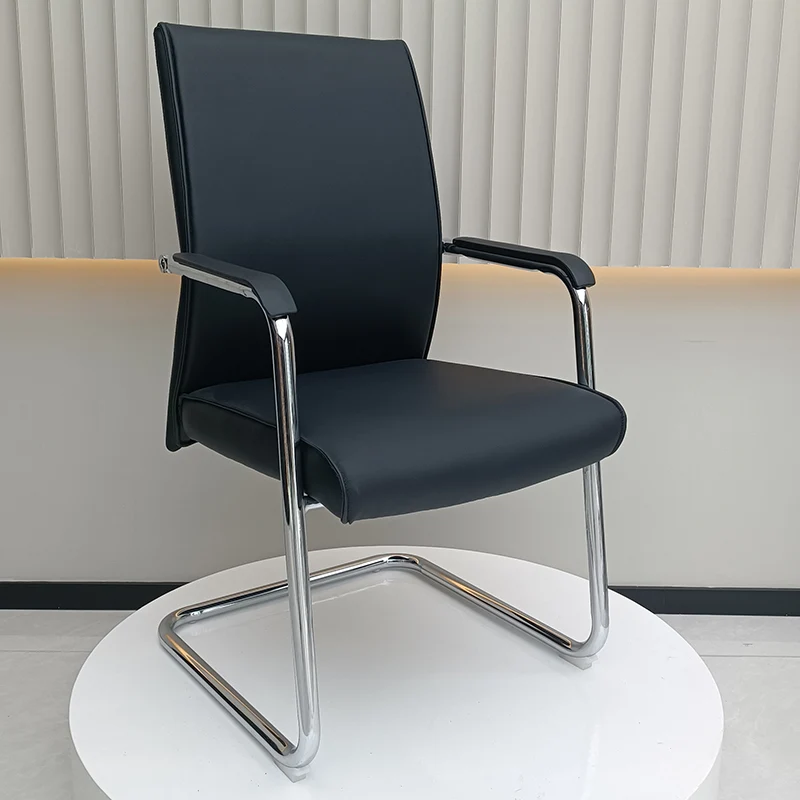 Modern Cantilever Desk Chair With Heavy-Duty Steel Frame & High-Density Foam - Black Executive Office Chair For Home Office