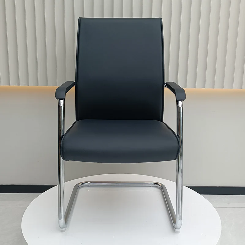 Modern Cantilever Desk Chair With Heavy-Duty Steel Frame & High-Density Foam - Black Executive Office Chair For Home Office