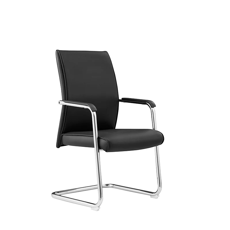 Modern Cantilever Desk Chair With Heavy-Duty Steel Frame & High-Density Foam - Black Executive Office Chair For Home Office