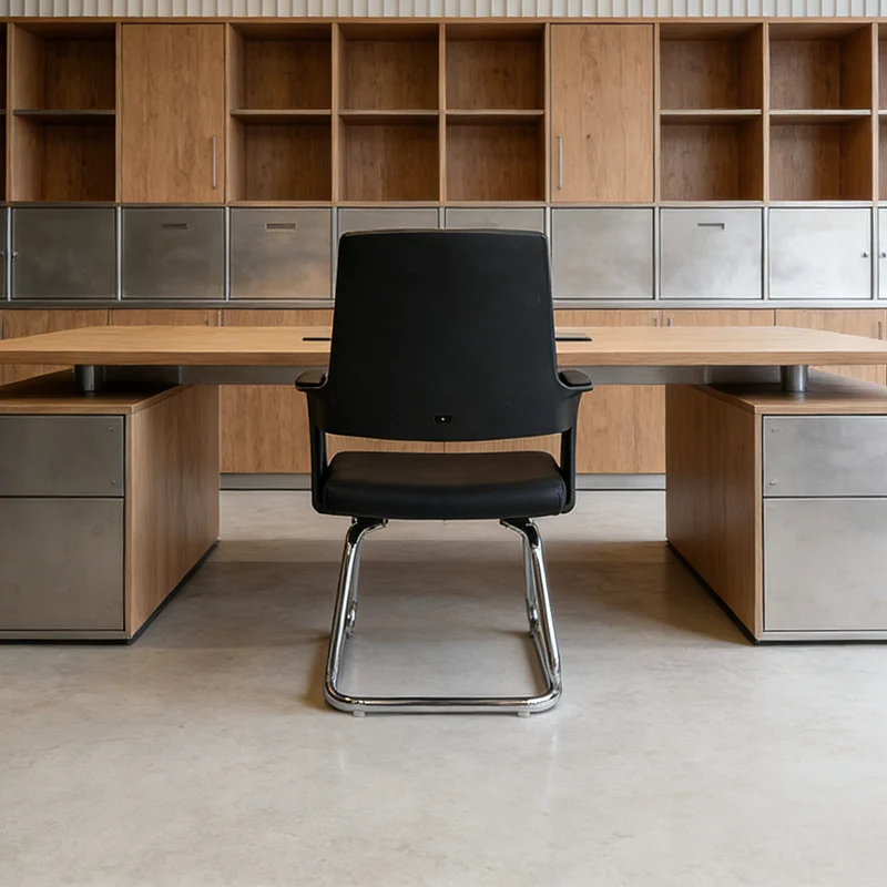 Modern High Back Executive PU Leather Conference Desk Chair - 180° Swivel Return Base Office Chair For Home Office