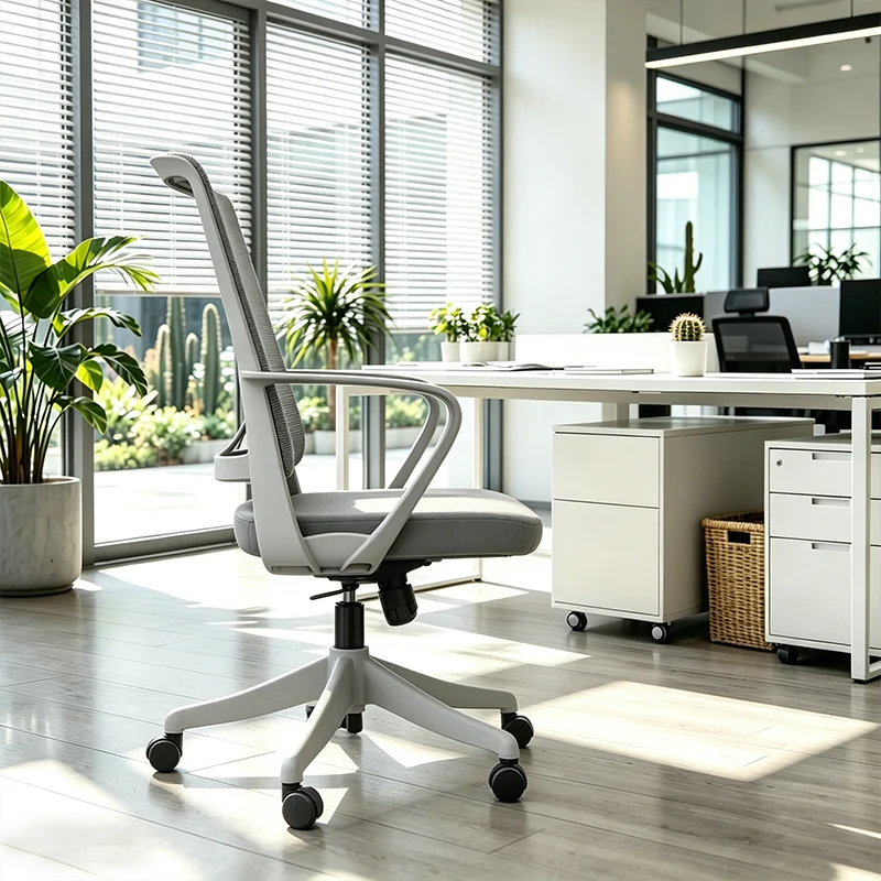 Modern Ergonomic High Density Foam Cushion Breathable Mesh Desk Chair - Rectangular Lumbar Support Mid Back Office Chair For Home Office