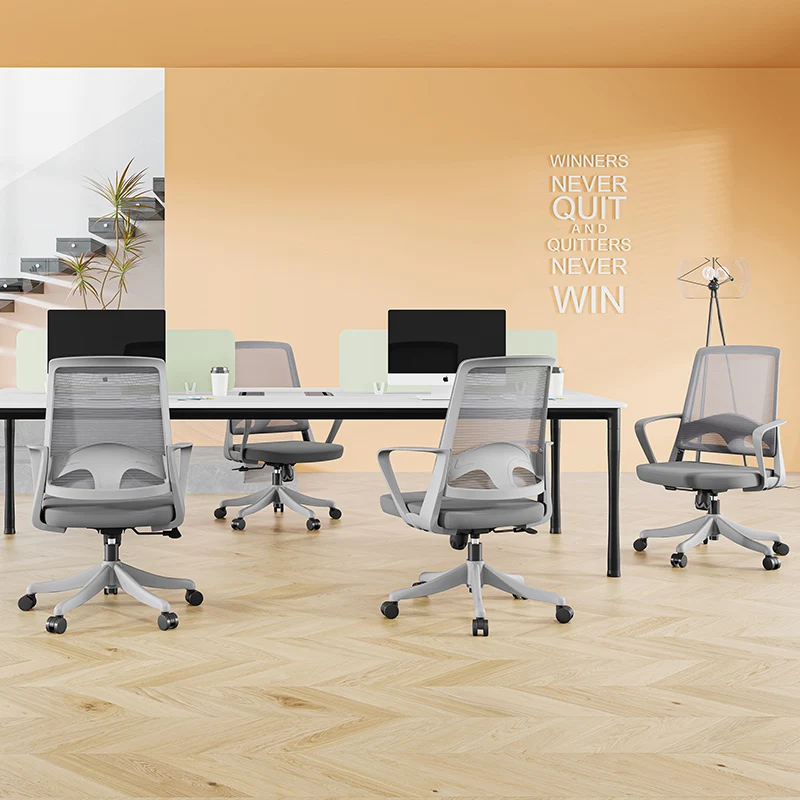 Modern Ergonomic High Density Foam Cushion Breathable Mesh Desk Chair - Rectangular Lumbar Support Mid Back Office Chair For Home Office