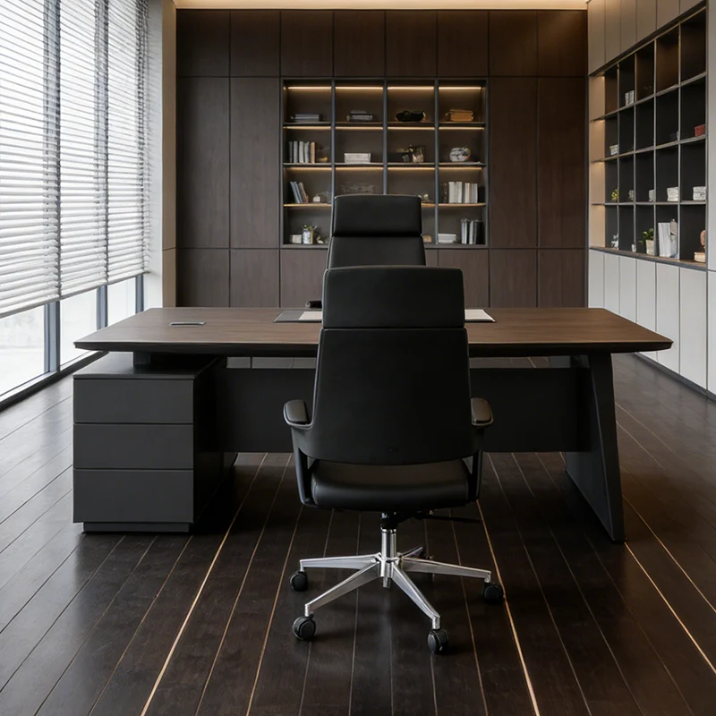 Modern Minimalist High-Back Desk Chair: Faux Leather Executive Chair - Ergonomic Office Chair For Home Office