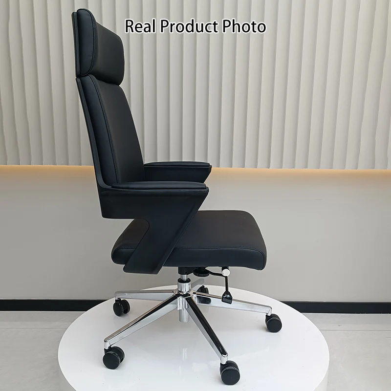 Modern Minimalist High-Back Desk Chair: Faux Leather Executive Chair - Ergonomic Office Chair For Home Office