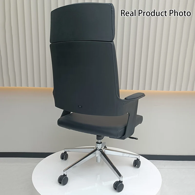 Modern Minimalist High-Back Desk Chair: Faux Leather Executive Chair - Ergonomic Office Chair For Home Office