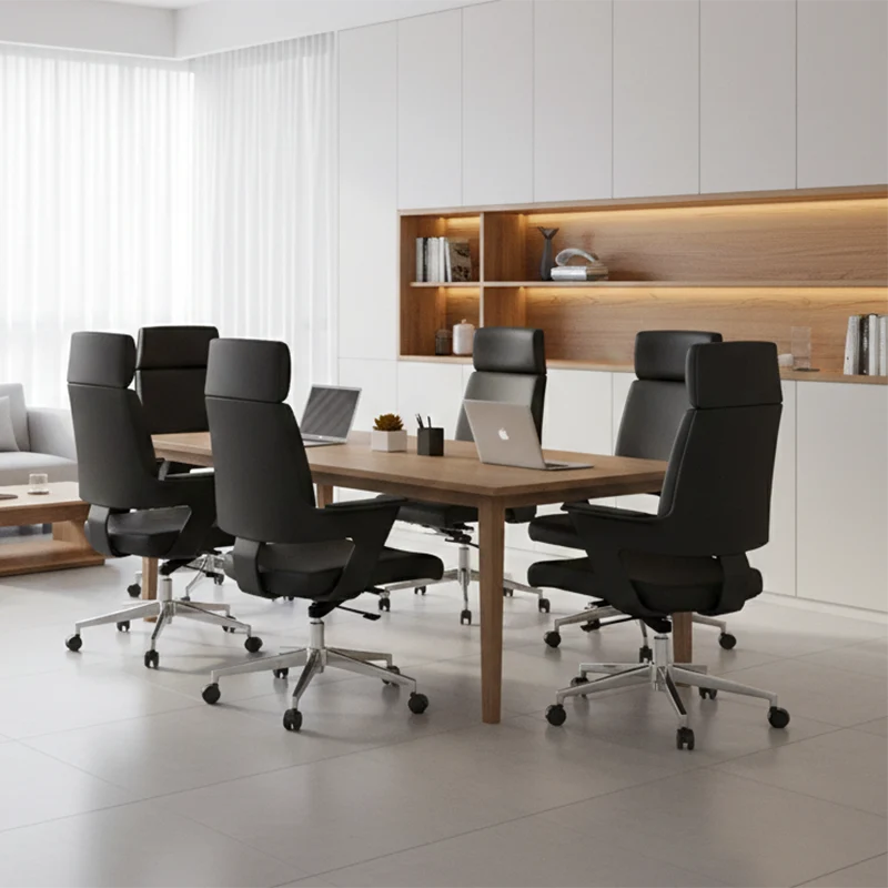 Modern Minimalist High-Back Desk Chair: Faux Leather Executive Chair - Ergonomic Office Chair For Home Office