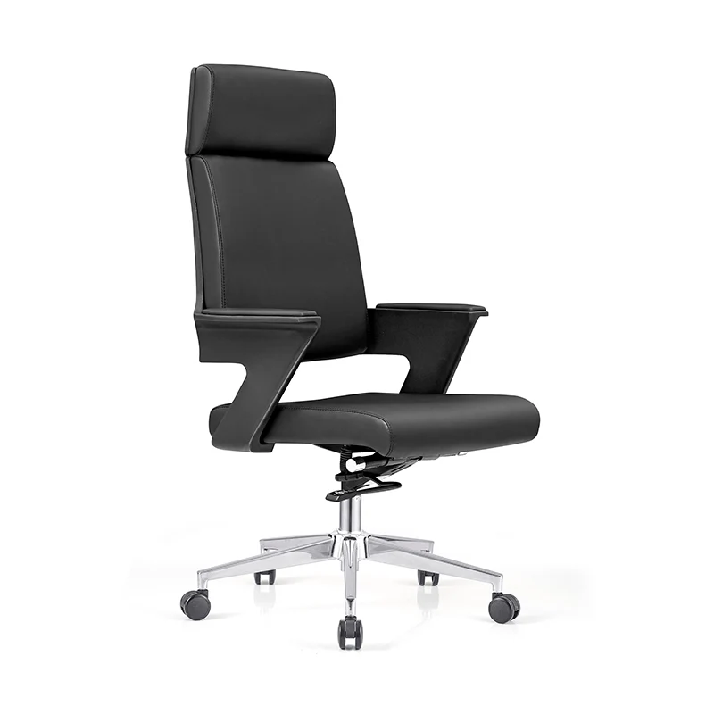 Modern Minimalist High-Back Desk Chair: Faux Leather Executive Chair - Ergonomic Office Chair For Home Office