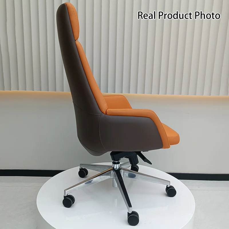 Modern Minimalist Premium Executive Chair: Faux Leather Reclining High-Back Chair - Ergonomic Desk Chair For Home Office