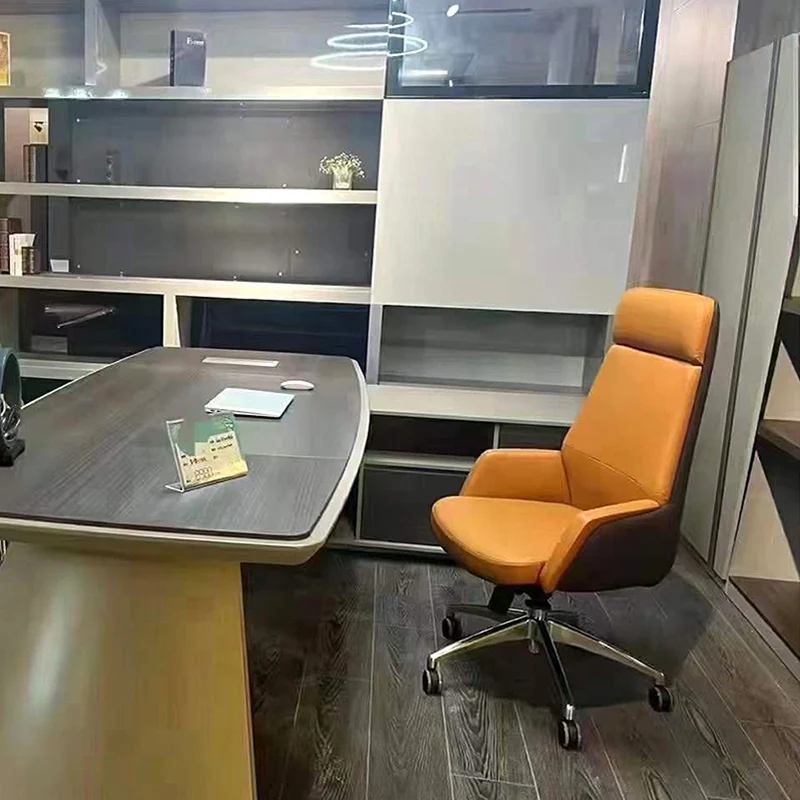 Modern Minimalist Premium Executive Chair: Faux Leather Reclining High-Back Chair - Ergonomic Desk Chair For Home Office