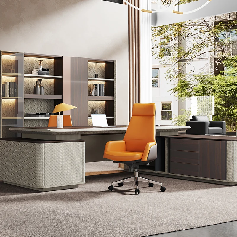 Modern Minimalist Premium Executive Chair: Faux Leather Reclining High-Back Chair - Ergonomic Desk Chair For Home Office