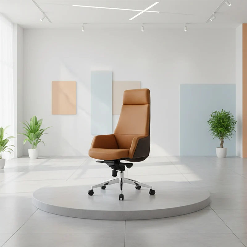Modern Minimalist Premium Executive Chair: Faux Leather Reclining High-Back Chair - Ergonomic Desk Chair For Home Office