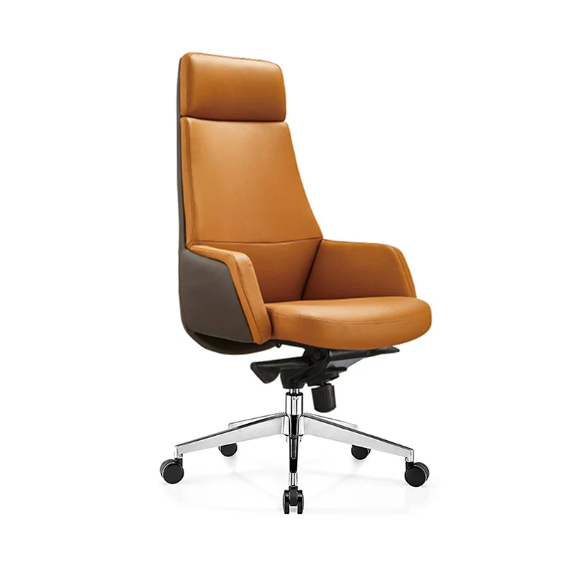 Modern Minimalist Premium Executive Chair: Faux Leather Reclining High-Back Chair - Ergonomic Desk Chair For Home Office