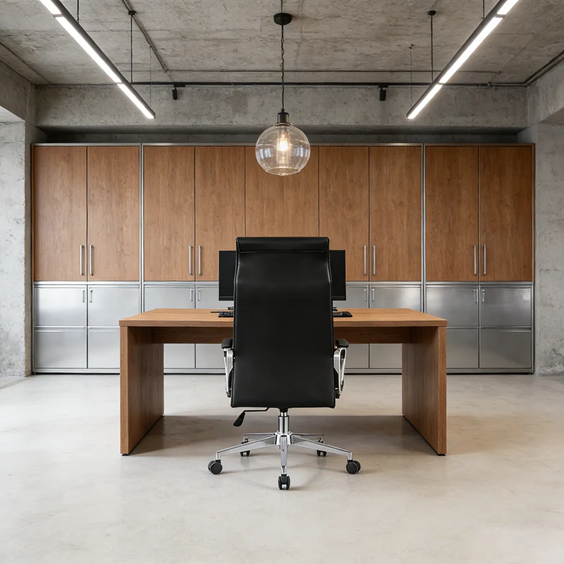 Modern Minimalist High-Back Desk Chair: Faux Leather - Ergonomic Business Office Chair For Home Office