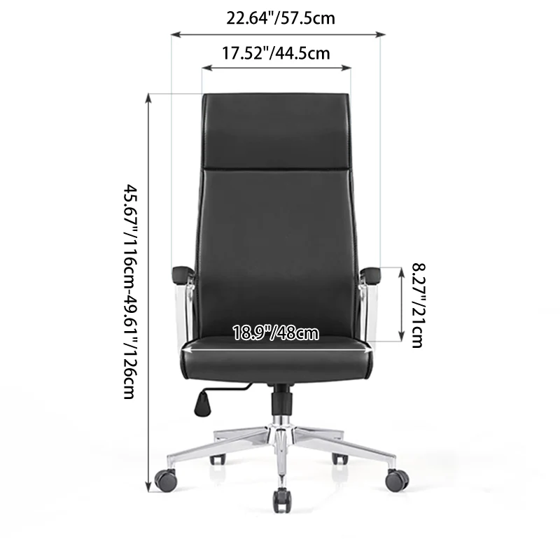 Modern Minimalist High-Back Desk Chair: Faux Leather - Ergonomic Business Office Chair For Home Office