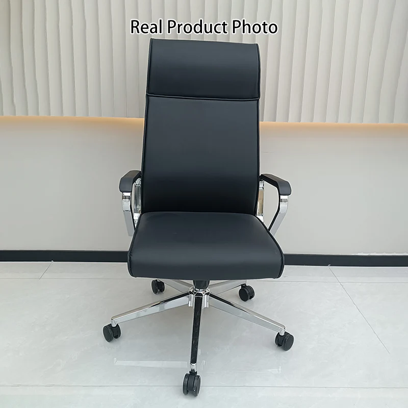 Modern Minimalist High-Back Desk Chair: Faux Leather - Ergonomic Business Office Chair For Home Office