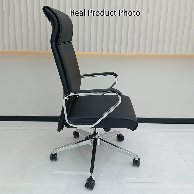 Modern Minimalist High-Back Desk Chair: Faux Leather - Ergonomic Business Office Chair For Home Office