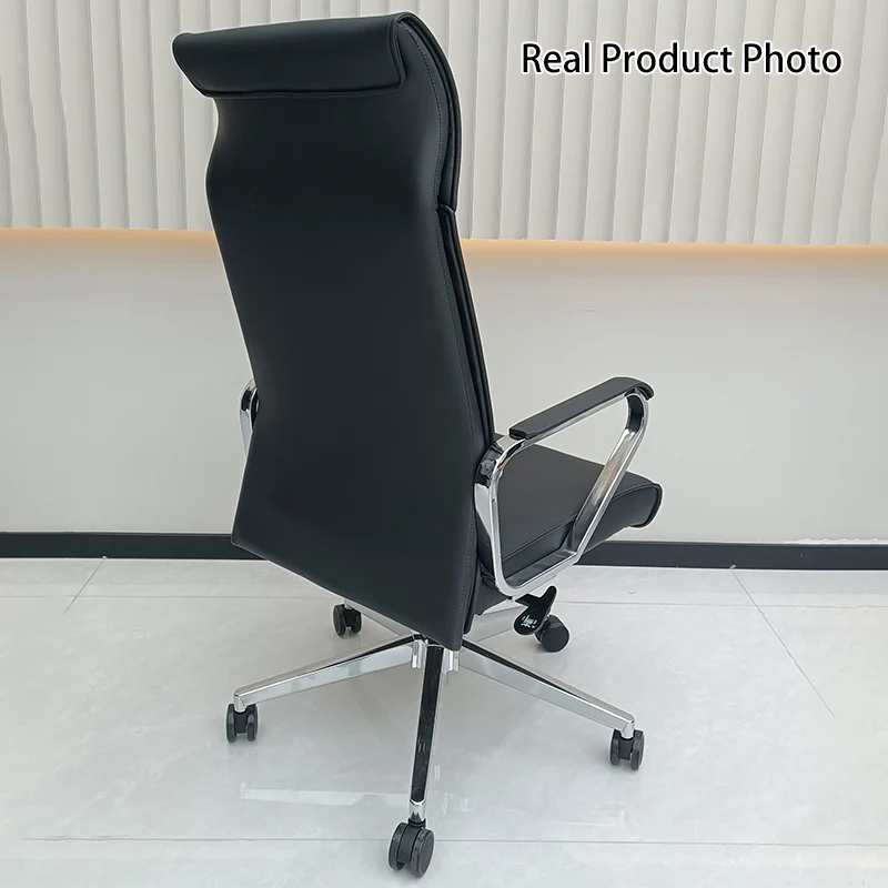 Modern Minimalist High-Back Desk Chair: Faux Leather - Ergonomic Business Office Chair For Home Office