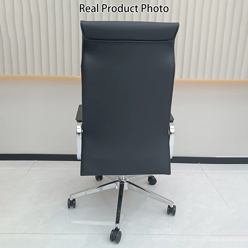Modern Minimalist High-Back Desk Chair: Faux Leather - Ergonomic Business Office Chair For Home Office