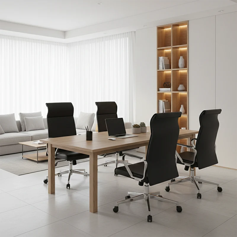 Modern Minimalist High-Back Desk Chair: Faux Leather - Ergonomic Business Office Chair For Home Office