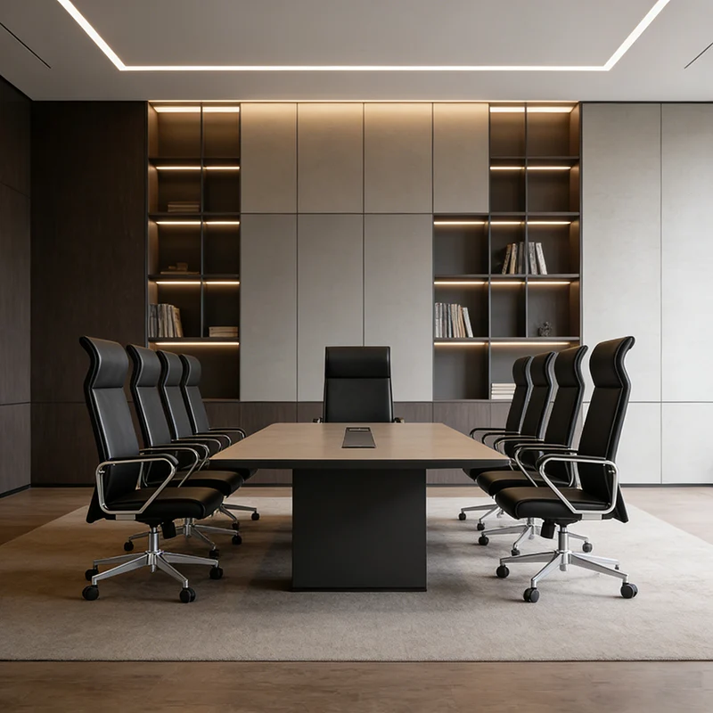 Modern Minimalist High-Back Desk Chair: Faux Leather - Ergonomic Business Office Chair For Home Office