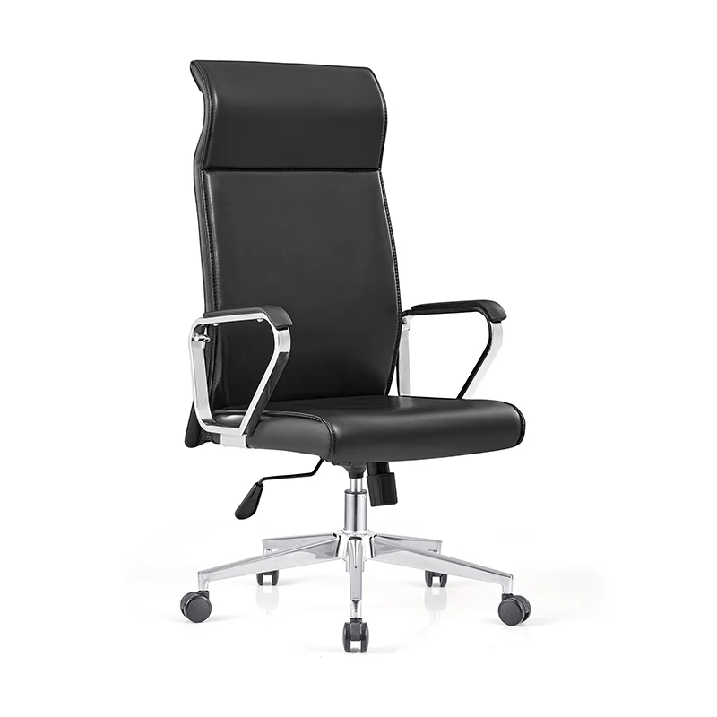 Modern Minimalist High-Back Desk Chair: Faux Leather - Ergonomic Business Office Chair For Home Office