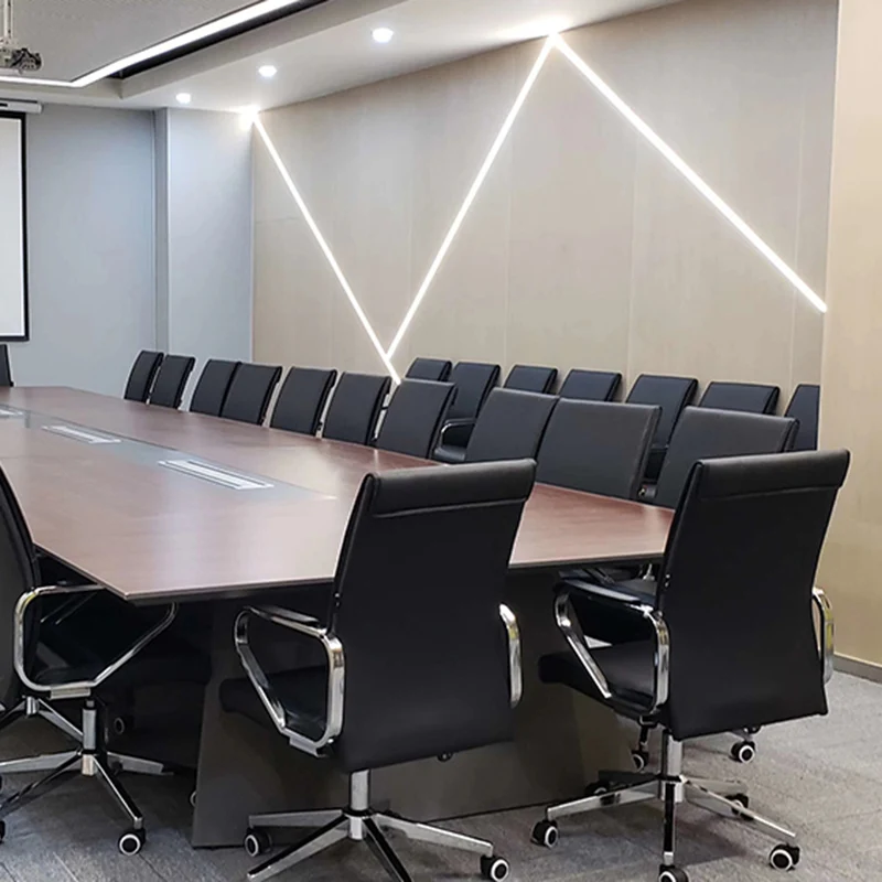 Modern Minimalist Business Desk Chair: Faux Leather Reception Chair - Mid-Back Ergonomic Office Chair For Home Office