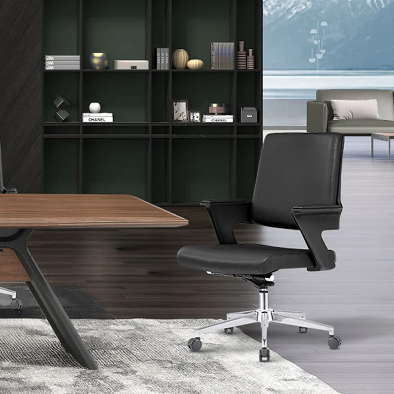 Modern Minimalist Mid-Back Desk Chair: Highly Resilient Comfortable Seat - Ergonomic Office Chair For Home Office