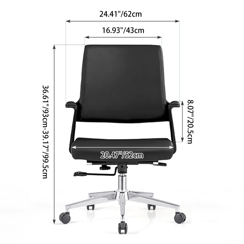 Modern Minimalist Mid-Back Desk Chair: Highly Resilient Comfortable Seat - Ergonomic Office Chair For Home Office