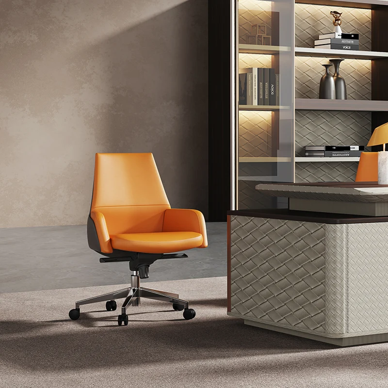 Modern Minimalist Mid-Back Office Chair: Ergonomic Design - Silent-Castor Desk Chair For Home Office