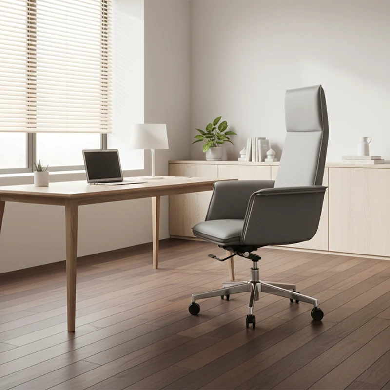 Modern Minimalist Premium Executive Chair: Leather Height-Adjustable Office Chair - Ergonomic Desk Chair For Home Office