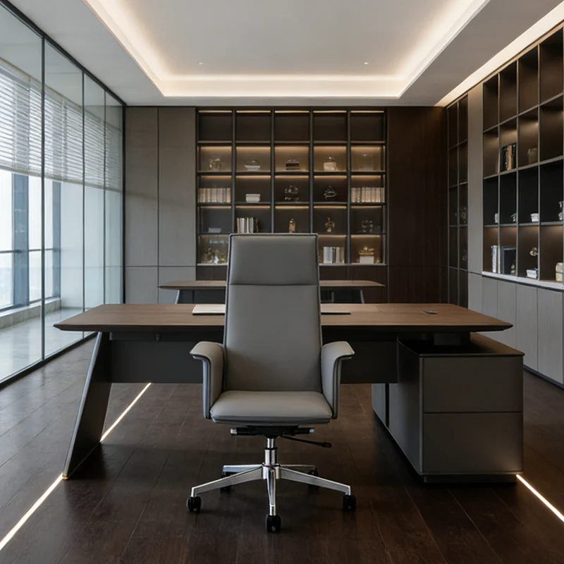 Modern Minimalist Premium Executive Chair: Leather Height-Adjustable Office Chair - Ergonomic Desk Chair For Home Office