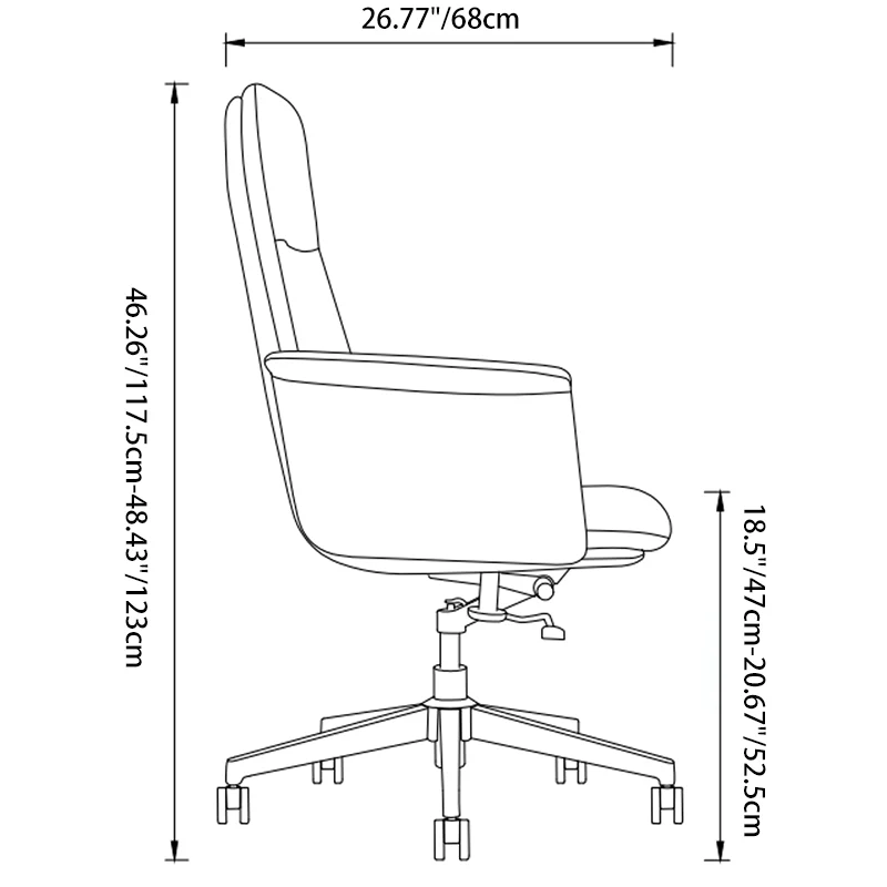 Modern Minimalist Premium Executive Chair: Leather Height-Adjustable Office Chair - Ergonomic Desk Chair For Home Office