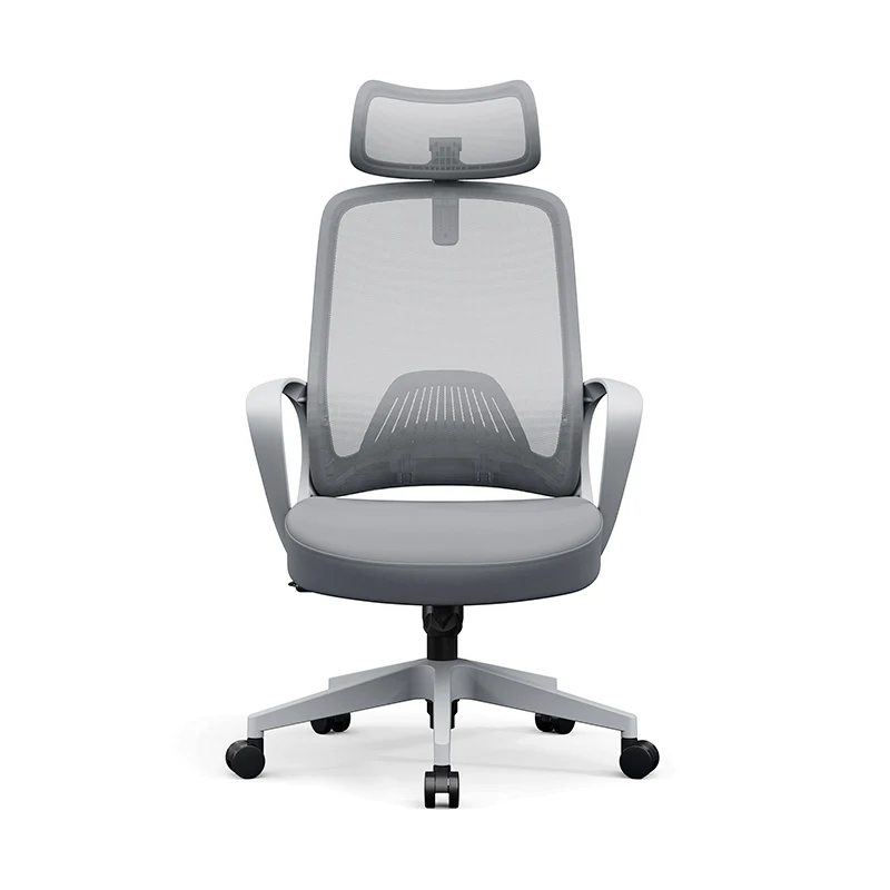 Modern Minimalist High-Back Desk Chair: Ergonomic Gaming Chair - Adjustable Headrest Breathable Mesh Fabric Swivel Chair For Home Office